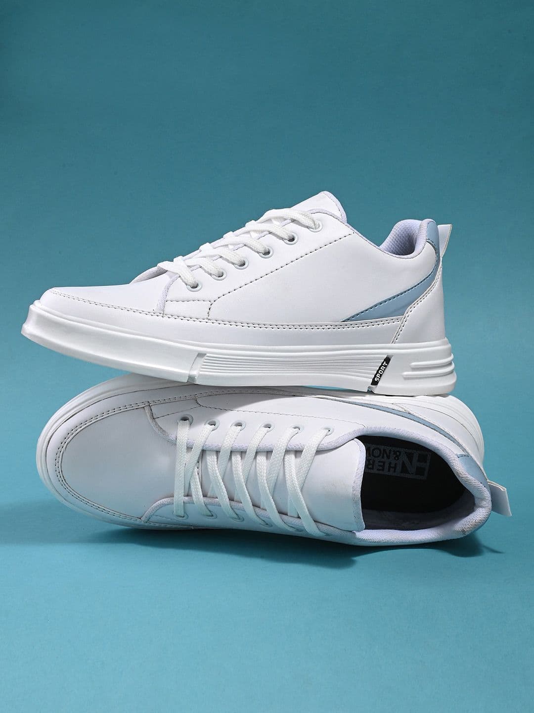 HERE&NOW Men White & Blue Comfort Insole Basics Sneakers - view 1