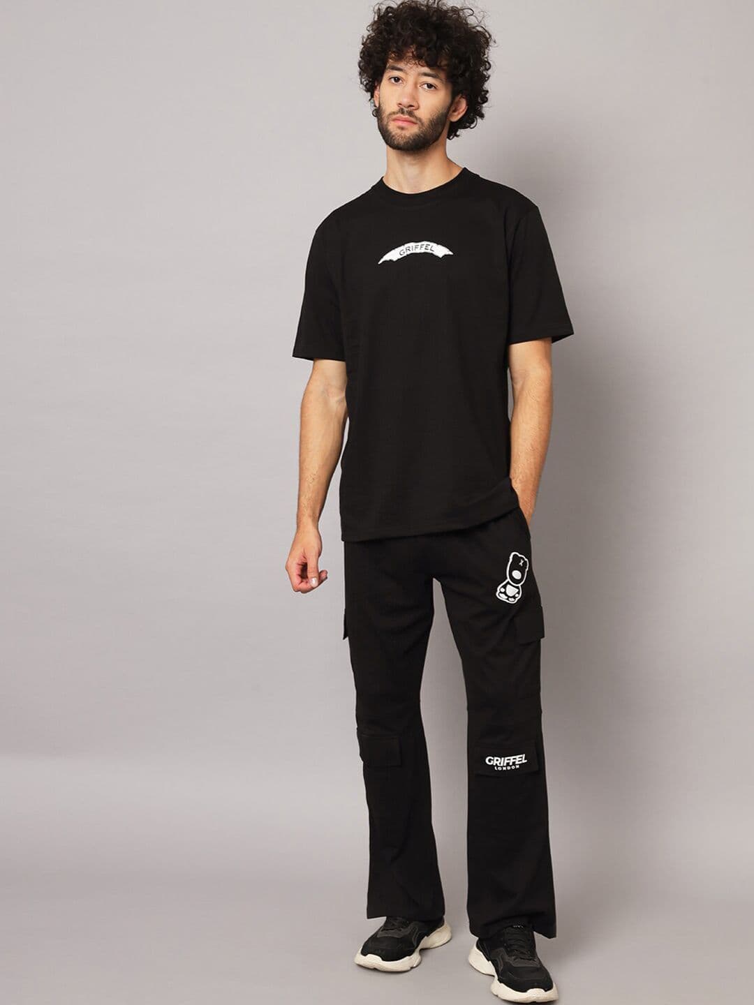 GRIFFEL Men Printed T-shirt With Trousers Cotton Tracksuits - view 1