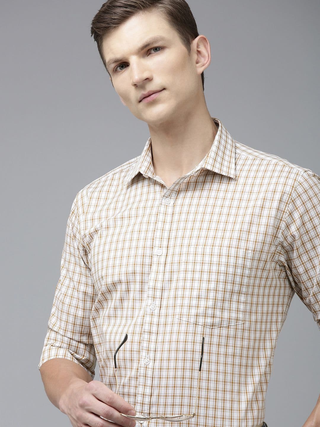 Park Avenue Men Slim Fit Tartan Checks Opaque Pure Cotton Formal Shirt - view 1