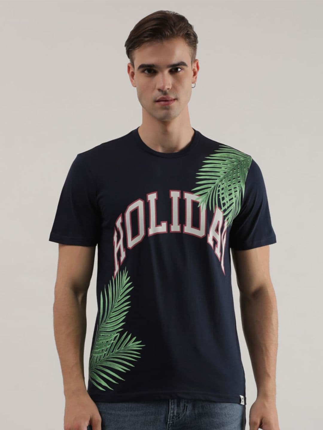 Lee Typography Printed Round Neck Cotton T-shirt - view 1