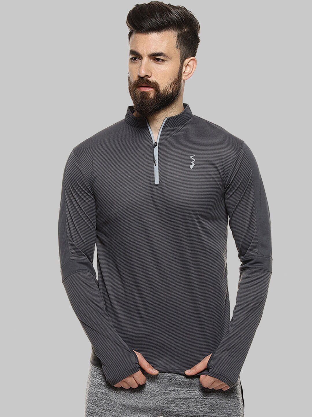 CAHOOT Charcoal Henley Neck Long Sleeves Sports T-shirt - view 1