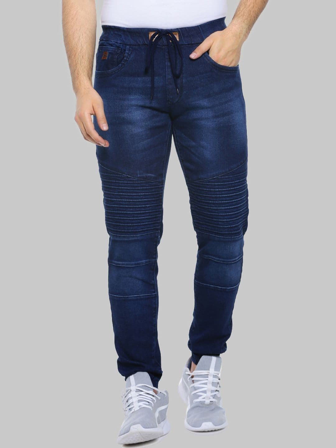 CAHOOT Men Blue Smart Light Fade Whiskers Cotton Slim Fit Stretchable Jeans - view 1