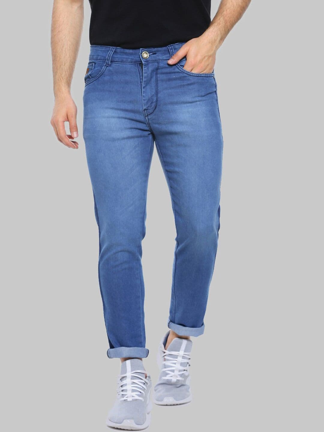 CAHOOT Men Blue Smart Light Fade Cotton Slim Fit Stretchable Jeans - view 1