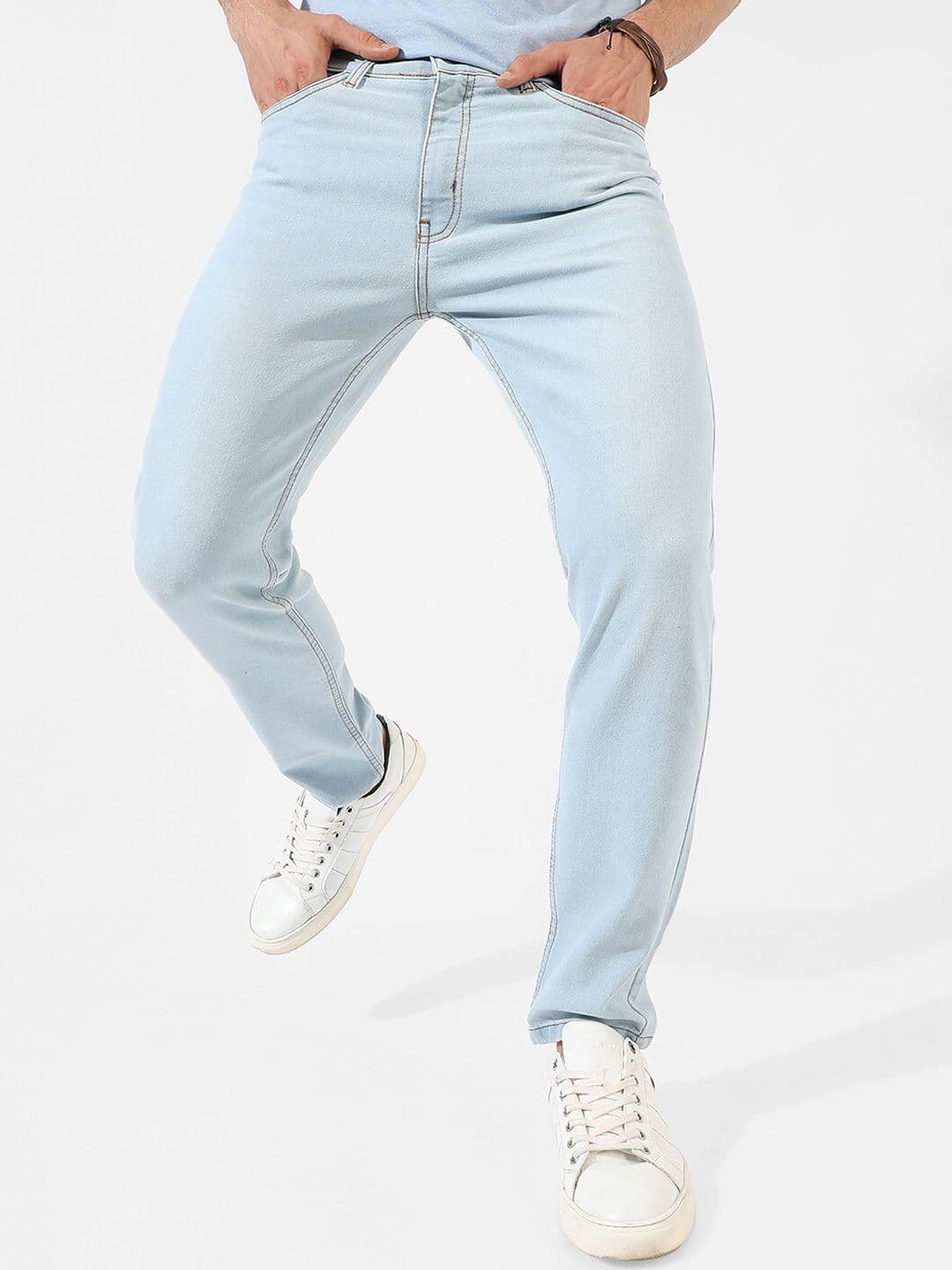 CAHOOT Men Blue Smart Mid Rise Clean Look Cotton Denim Slim Fit Stretchable Jeans - view 1