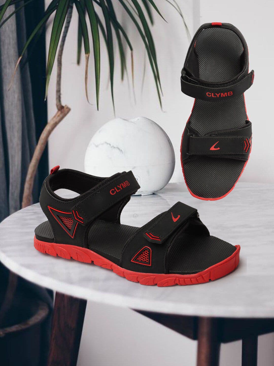 CLYMB Men Spa-10 Brand Logo Printed Comfort Fit Velcro Closure Sports Sandals - view 1