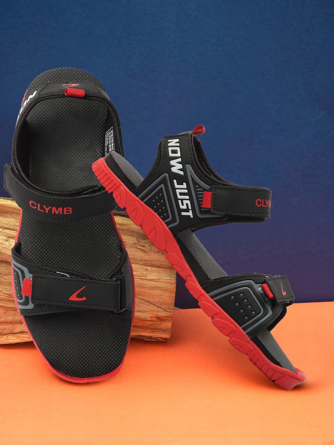 CLYMB Men Spa-11 Brand Logo Printed Comfort Fit Velcro Closure Sports Sandals - view 1