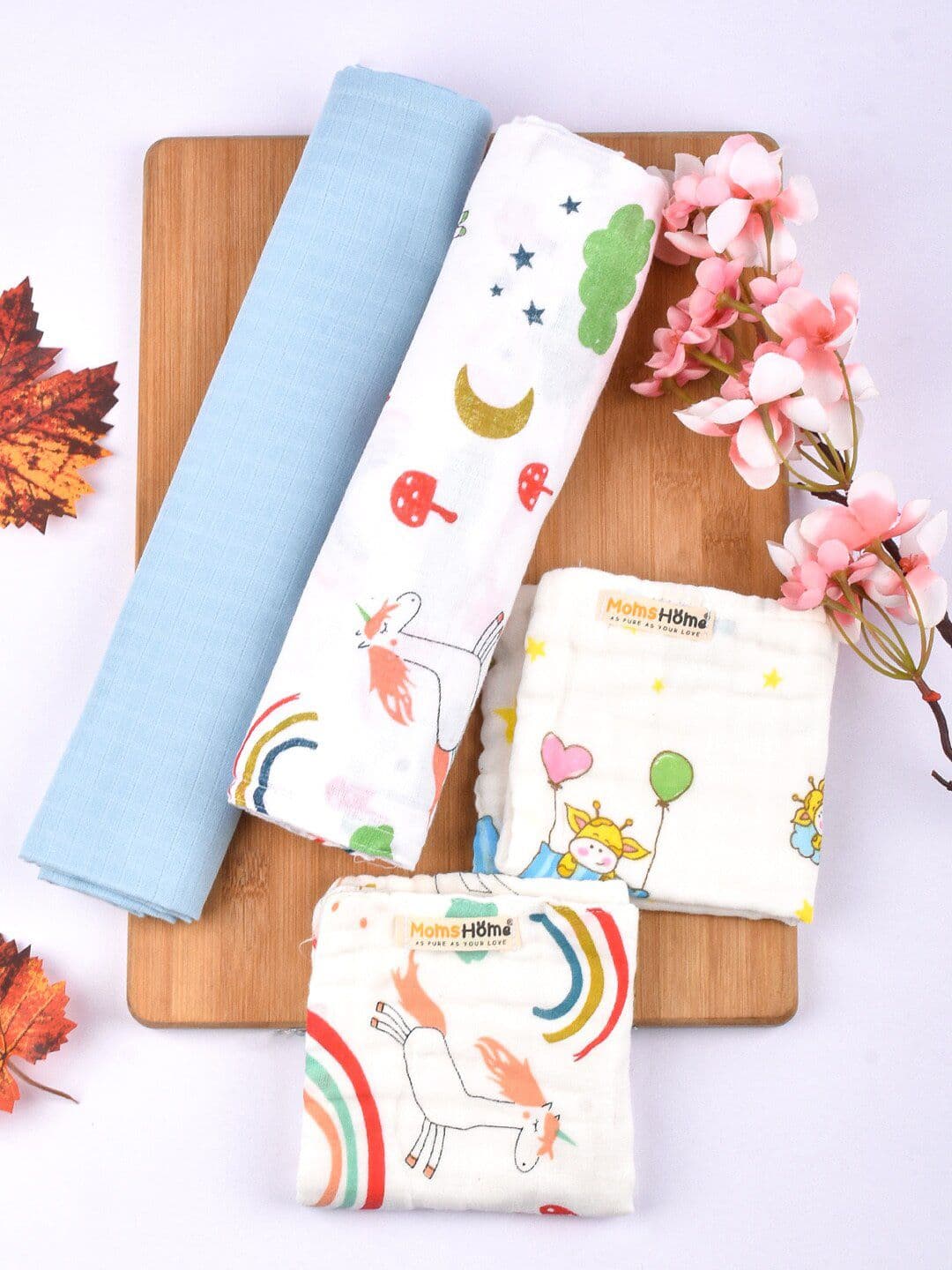 Moms Home Unisex Kids Set Of 4 Organic Cotton Baby Care Products - view 1