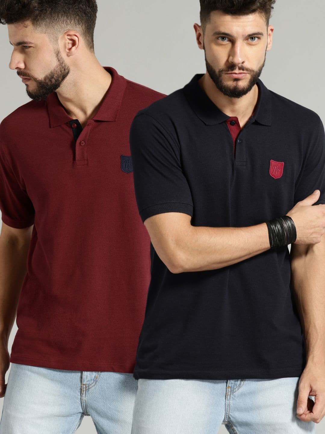 Roadster Men Pack of 2 Polo T-shirts - view 1