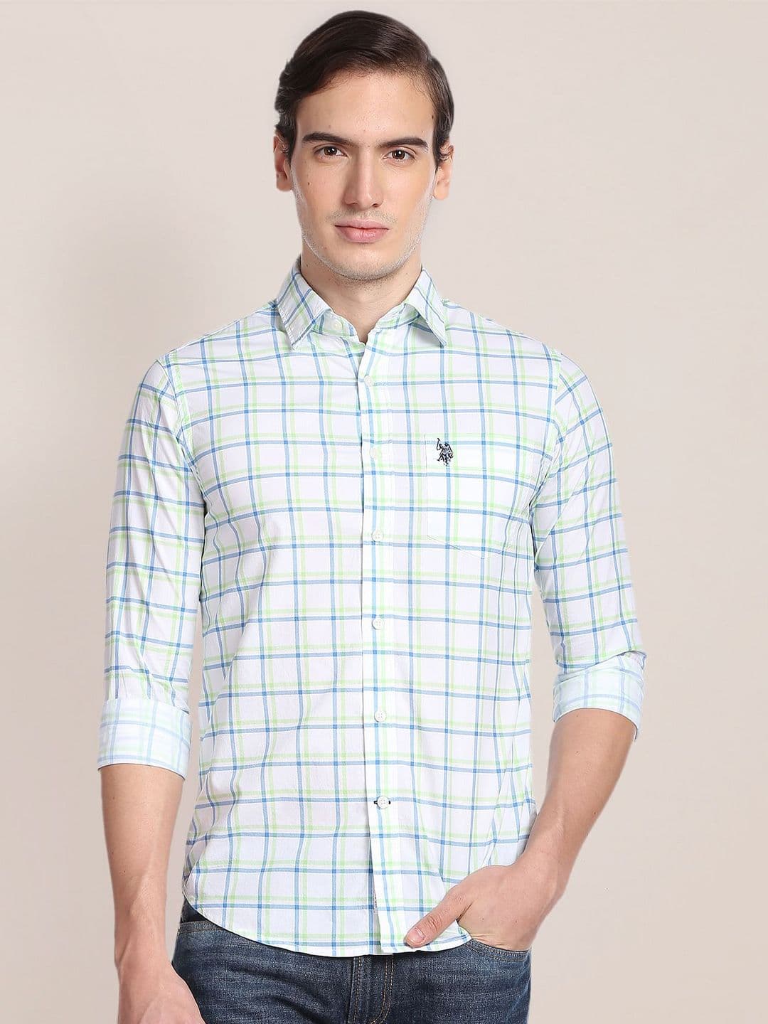 U.S. Polo Assn. Tartan Checked Casual Pure Cotton Shirt - view 1