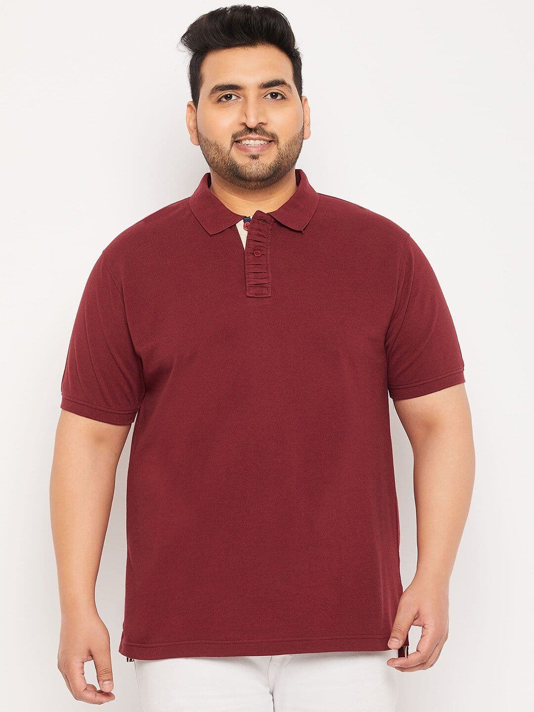 Club York Plus Size Polo Collar T-shirt - view 1
