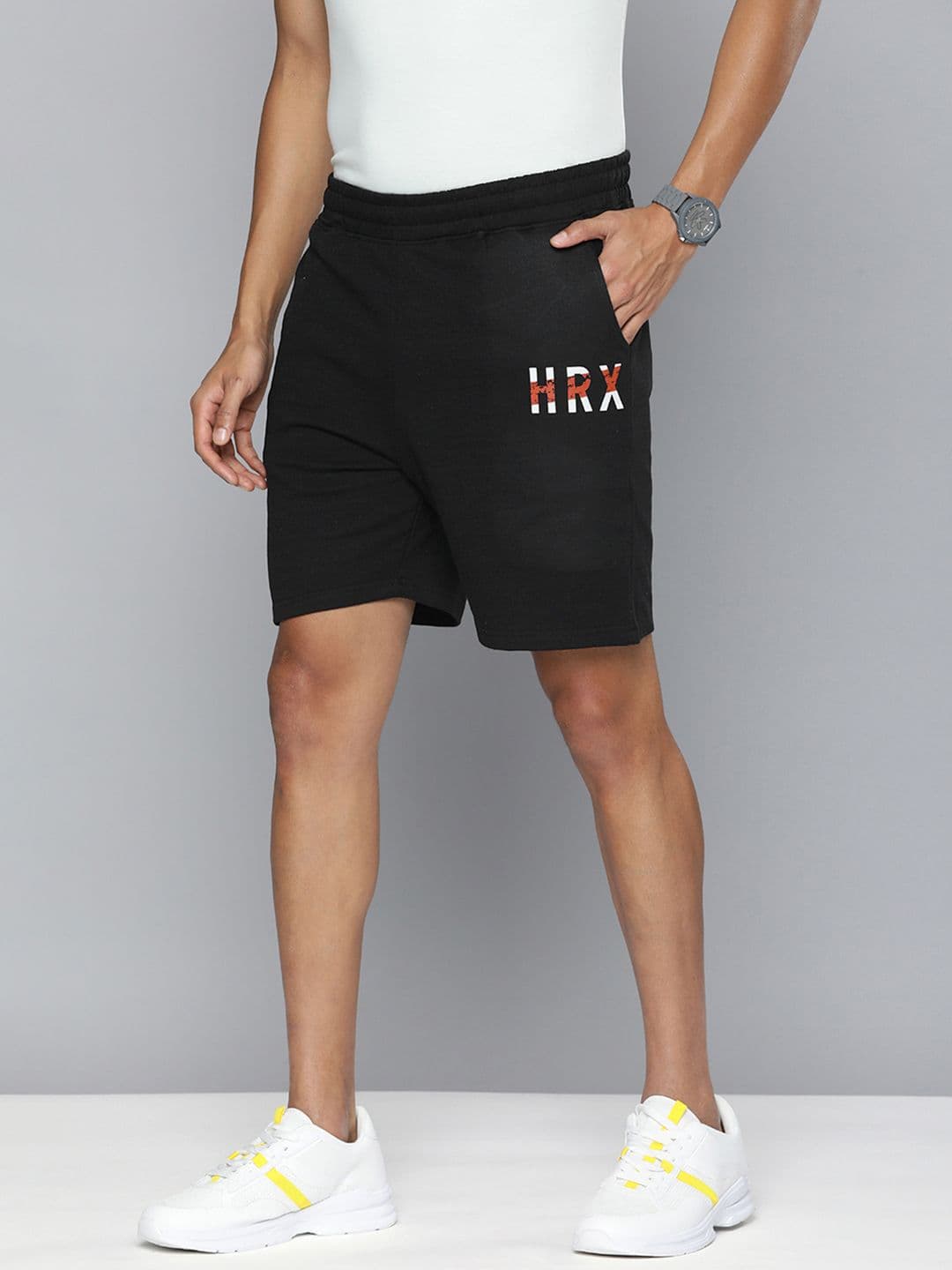 HRX by Hrithik Roshan Men Lifestyle Brand Logo Printed Pure Cotton Terry Shorts - view 1