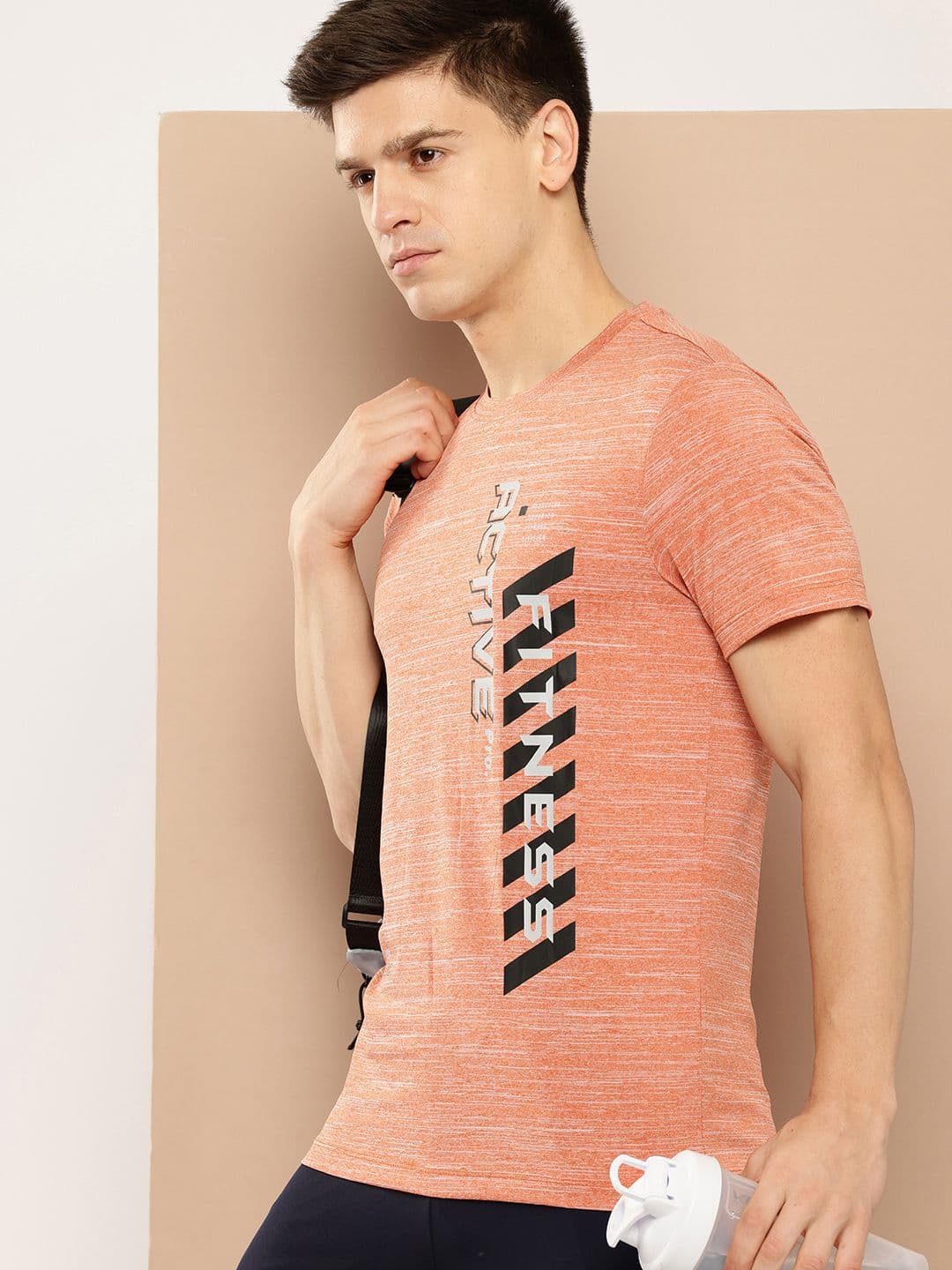 Alcis Men Typography Printed Anti Static Slim Fit Sports T-shirt - view 1