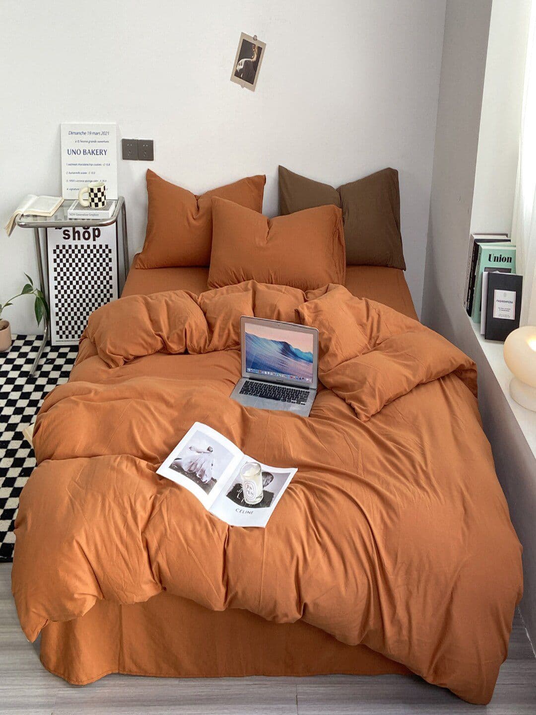 JC HOME Rust Brown Double King Bedding Set - view 1