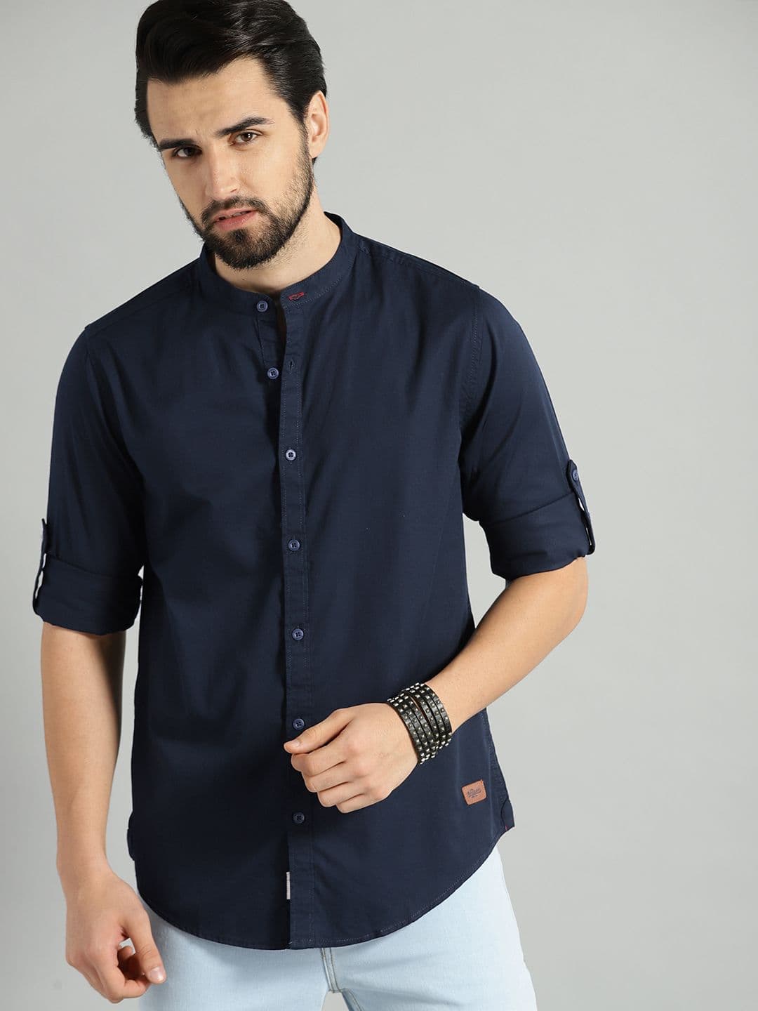 Roadster Men Navy Cotton Casual Shirt - view 1