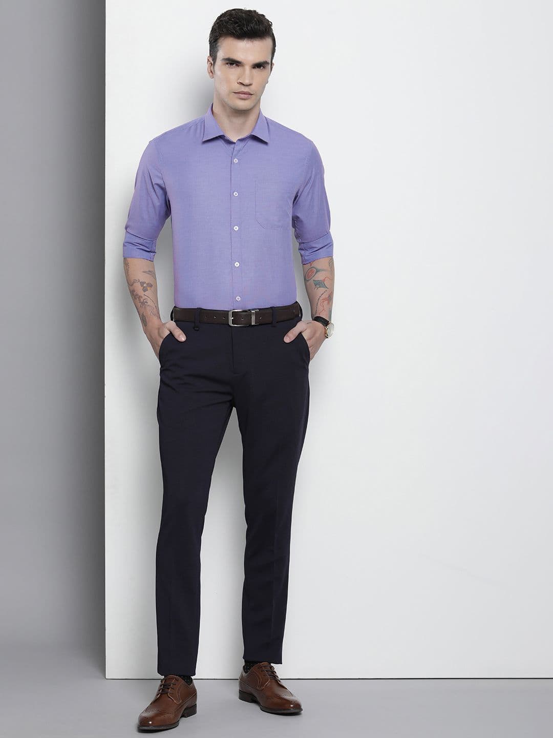 The Indian Garage Co. X Luxe Men Slim Fit Cotton Formal Shirt - view 1