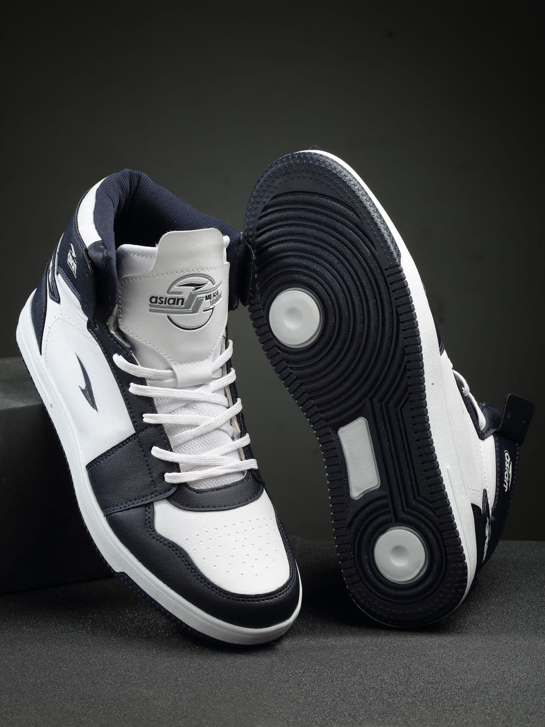 ASIAN Men Colourblocked Mid-Top Synthetic Leather Sneakers - view 1