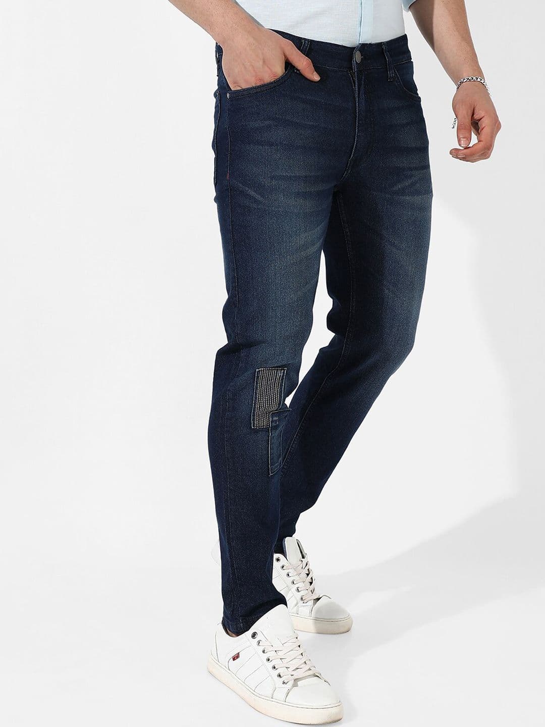 CAHOOT Men Navy Blue Smart Slim Fit Stretchable Jeans - view 1