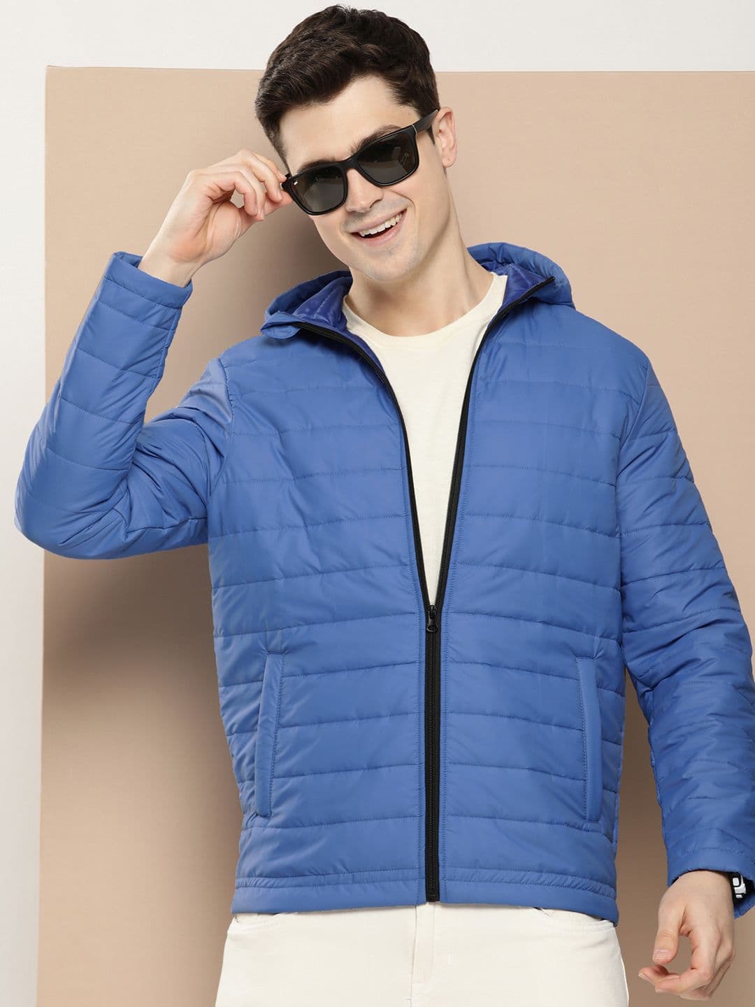 HERE&NOW Solid Hooded Puffer Jacket - view 1