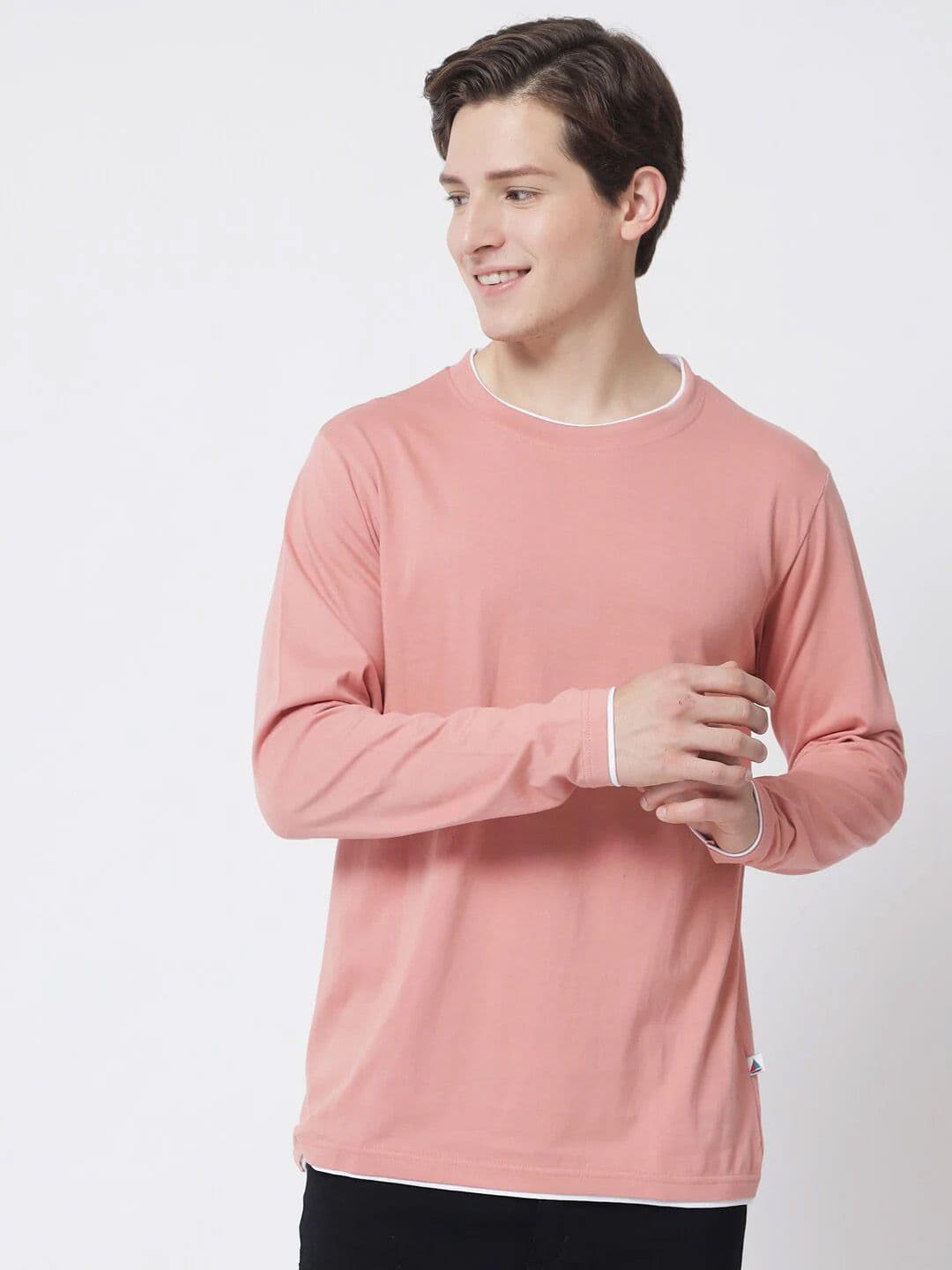 The Dry State Black & Peach-Coloured Pack Of 2 Round Neck Cotton T-shirts - view 1