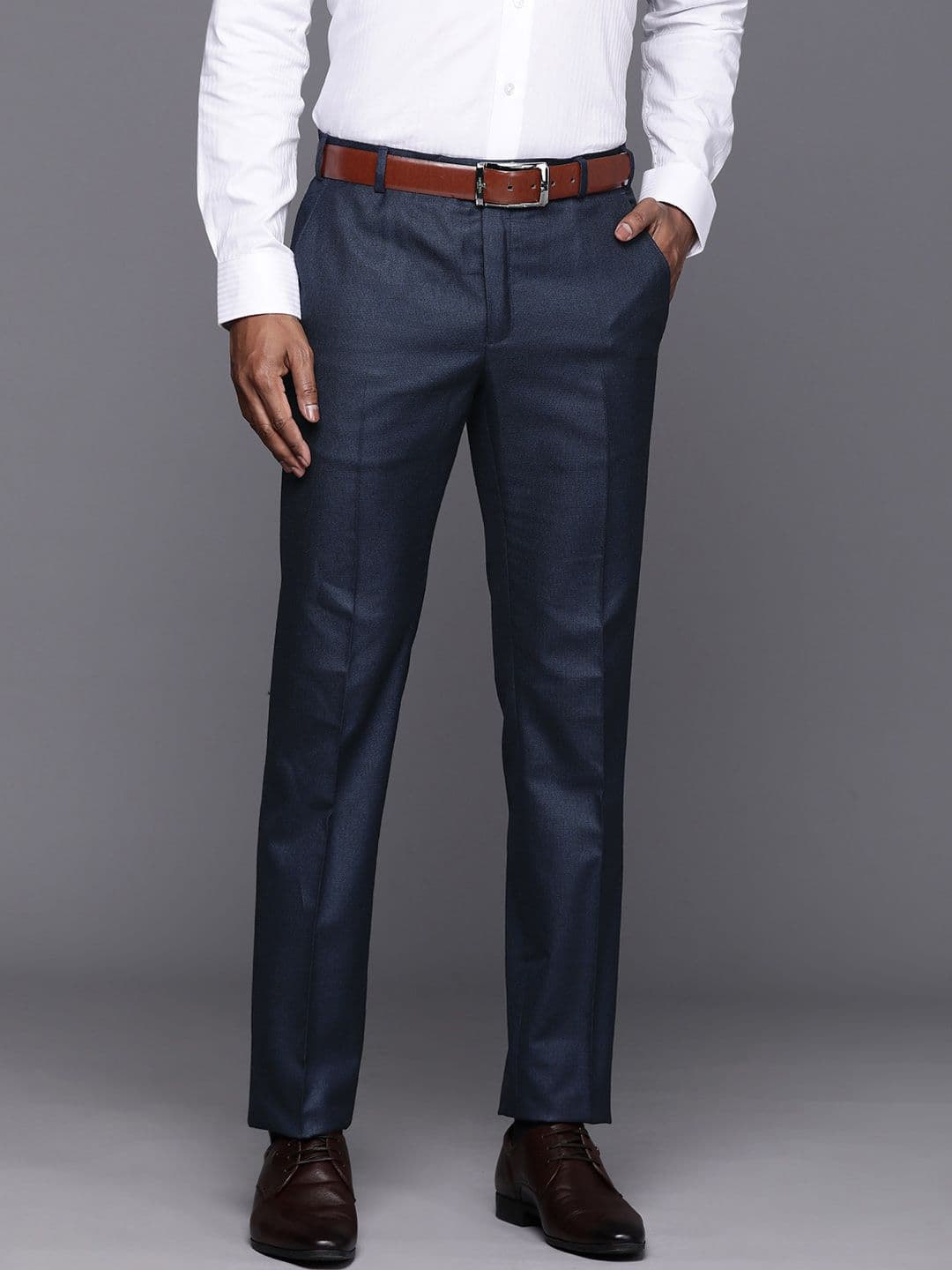 Raymond Men Textured Slim Fit Trousers - view 1