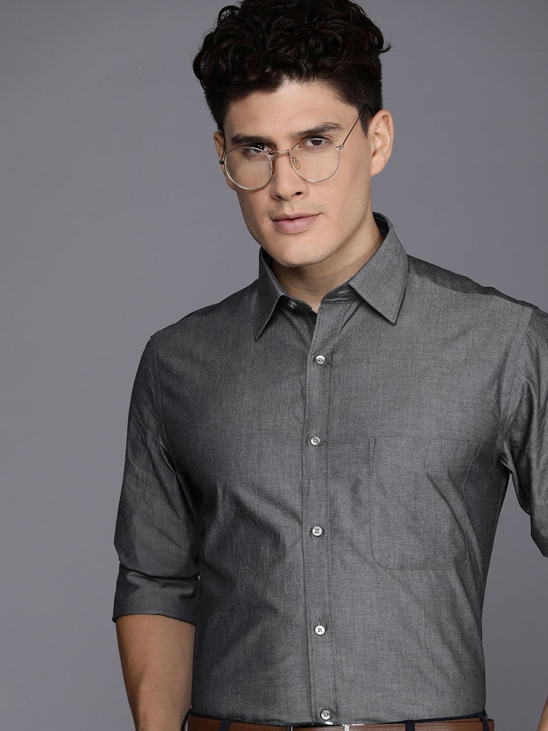 Raymond Men Pure Cotton Slim Fit Opaque Formal Shirt - view 1