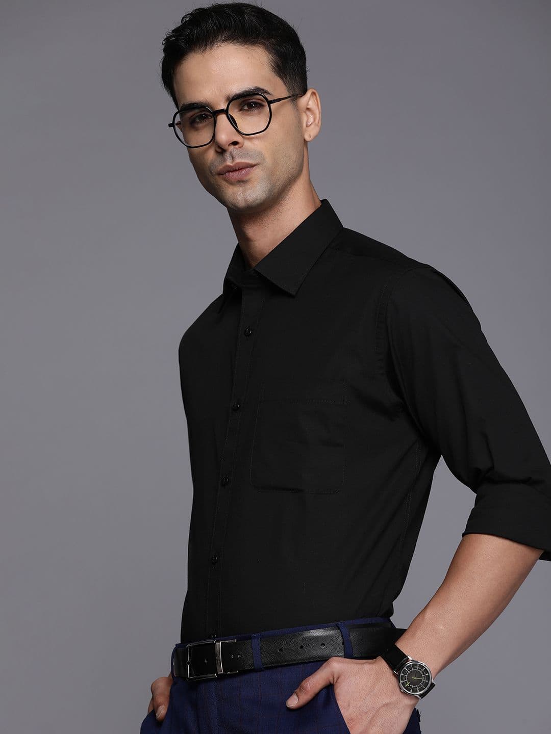 Raymond Pure Cotton Slim Fit Cutaway Collar Full Sleeves Formal Shirt - view 1