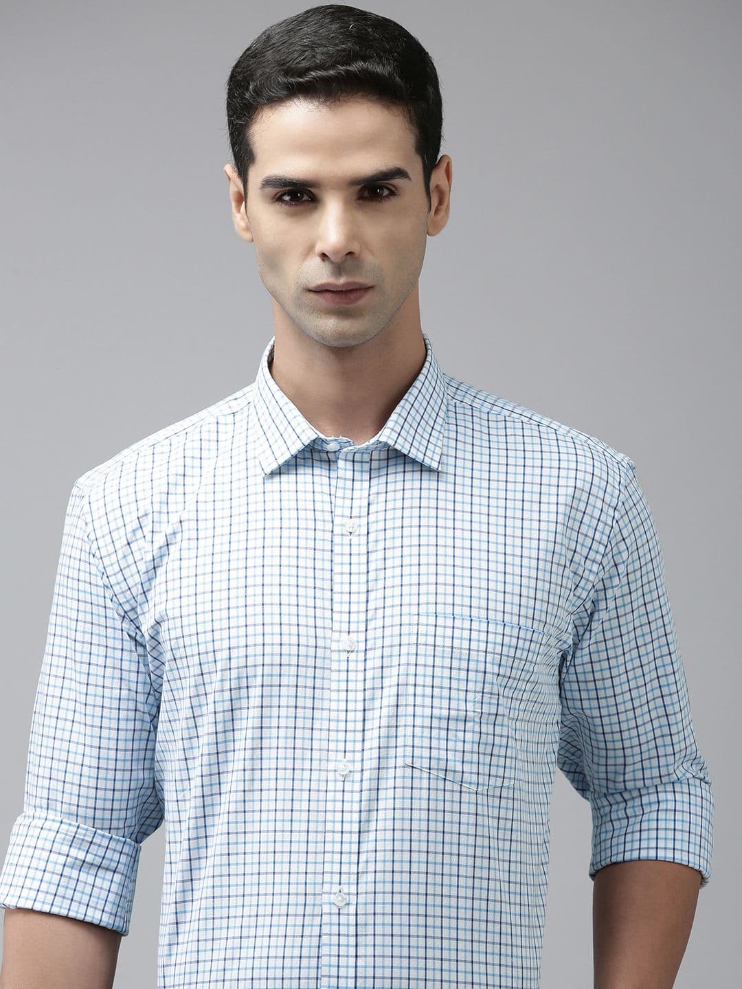 Park Avenue Men Slim Fit Checked Pure Cotton Formal Shirt - view 1