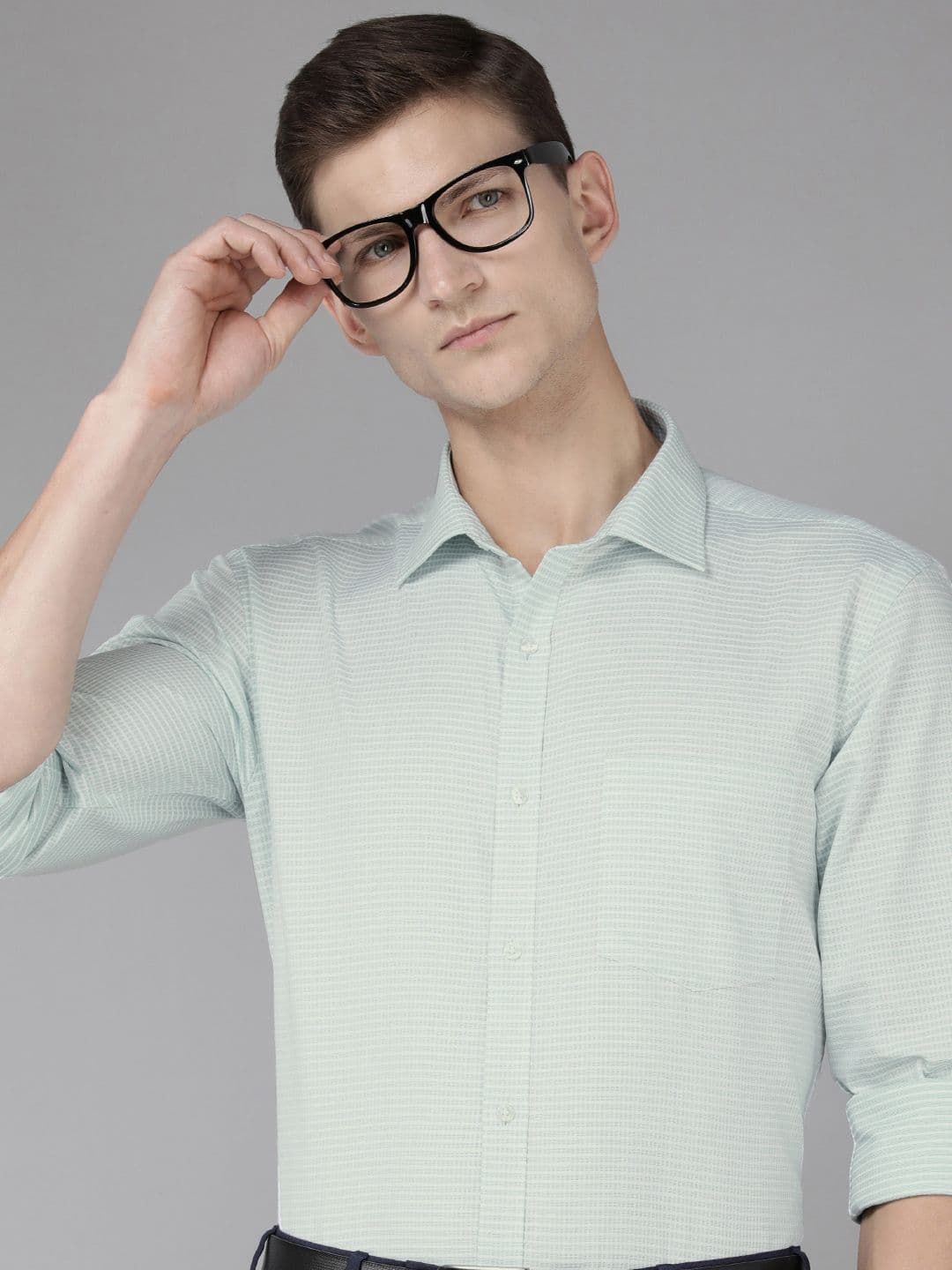 Park Avenue Pure Cotton Self Design Textured Slim Fit Formal Shirt - view 1