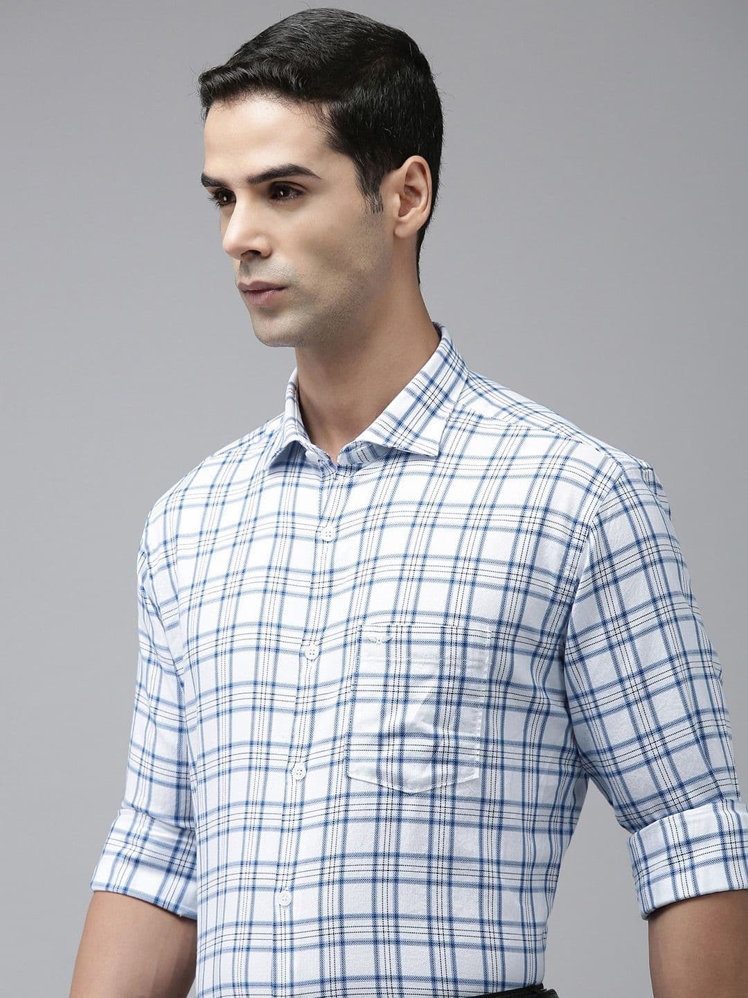 Park Avenue Men Slim Fit Tartan Checks Opaque Pure Cotton Formal Shirt - view 1