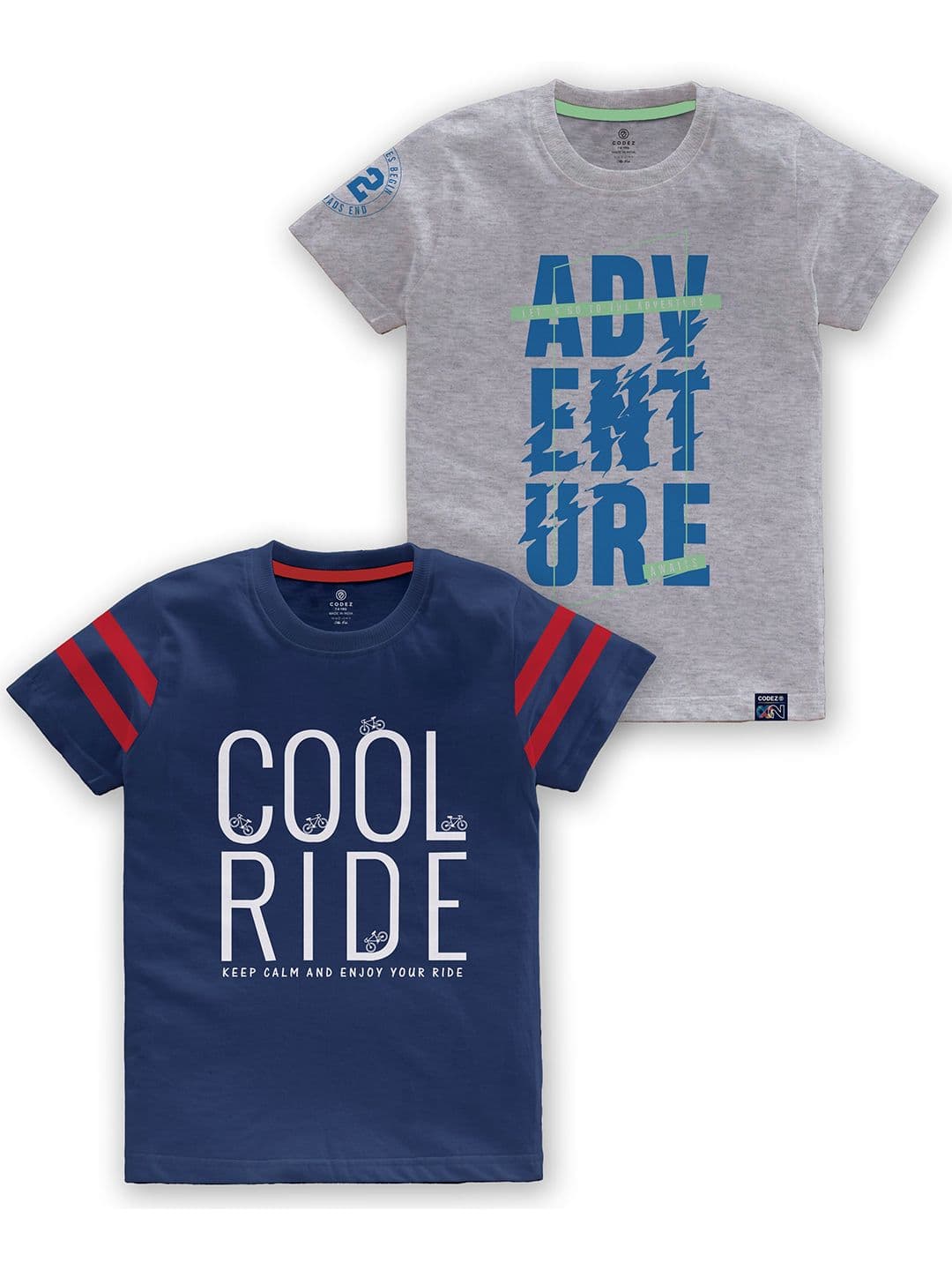CODEZ Boys Pack of 2 Typography Printed Cotton T-shirts - view 1