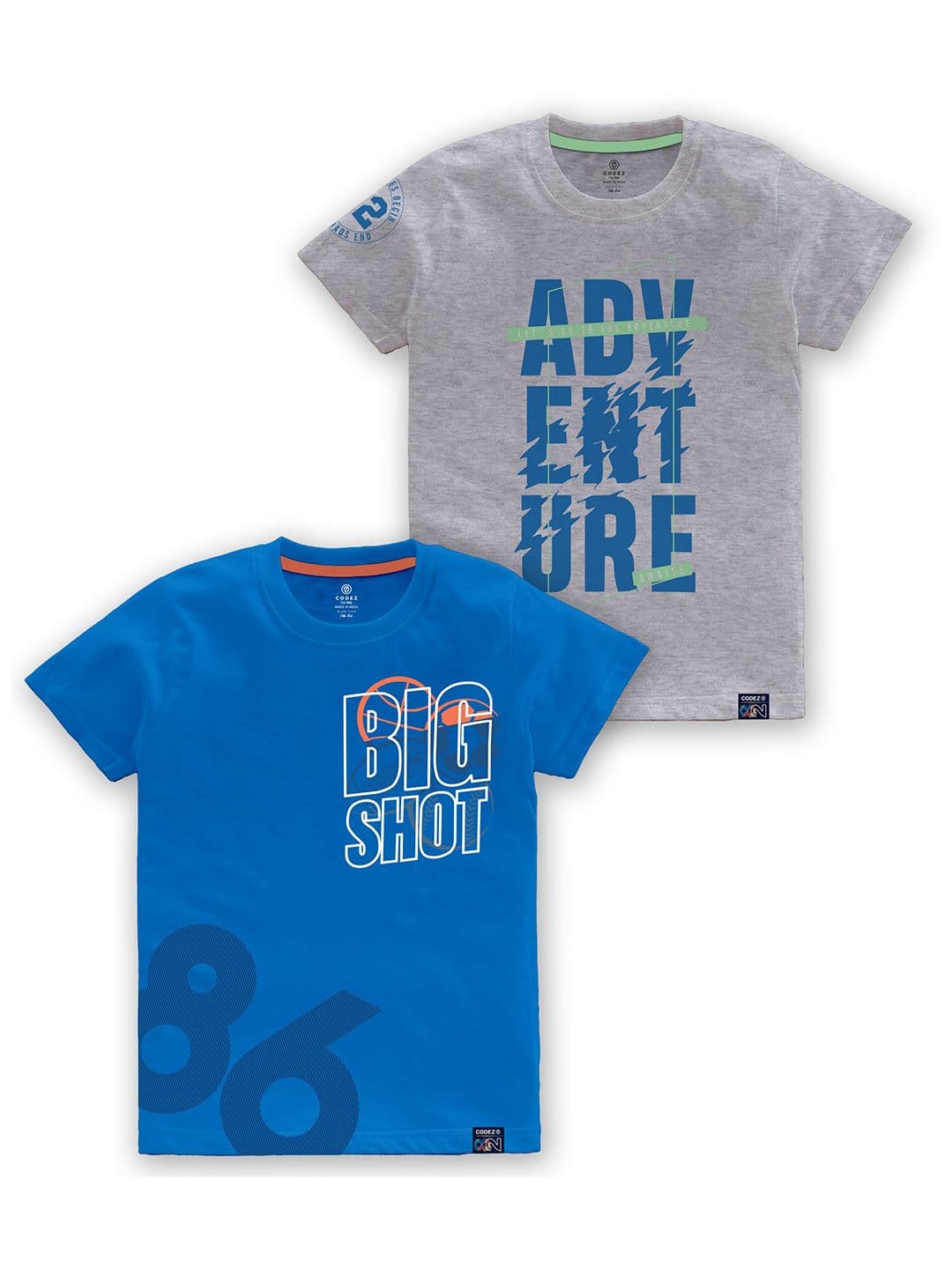CODEZ Boys Pack of 2 Typography Printed Cotton T-shirts - view 1