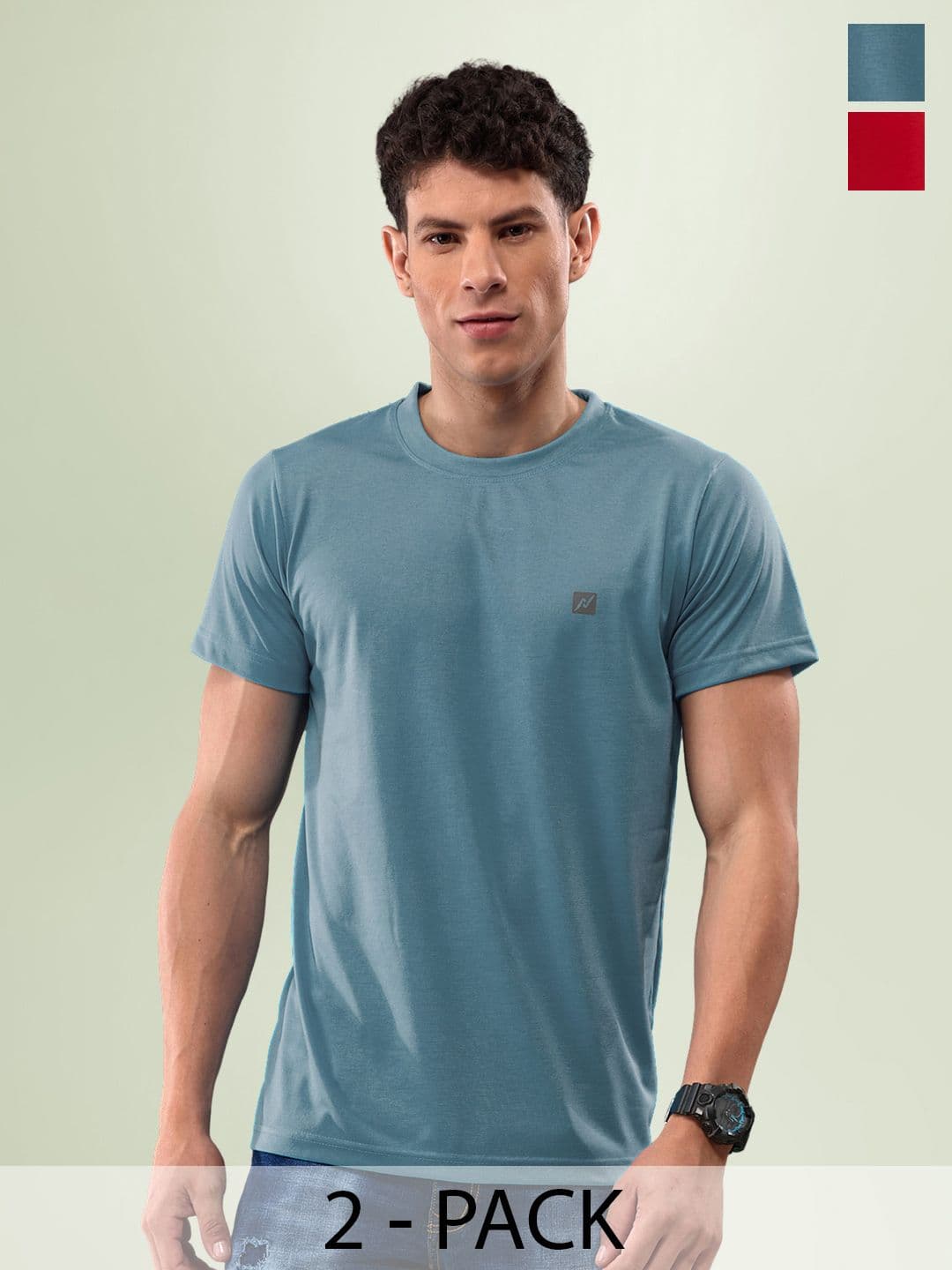 LUX NITRO Pack Of 2 Round Neck Anti Odour Lounge T-Shirts - view 1