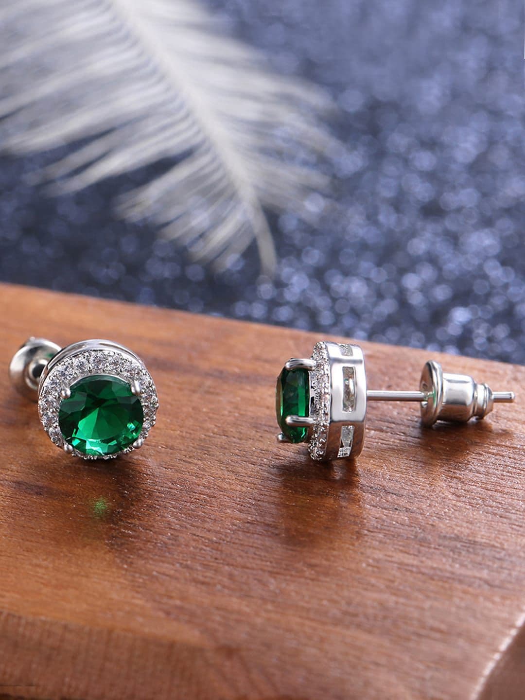 Peora Silver-Plated Contemporary Studs Earrings - view 1
