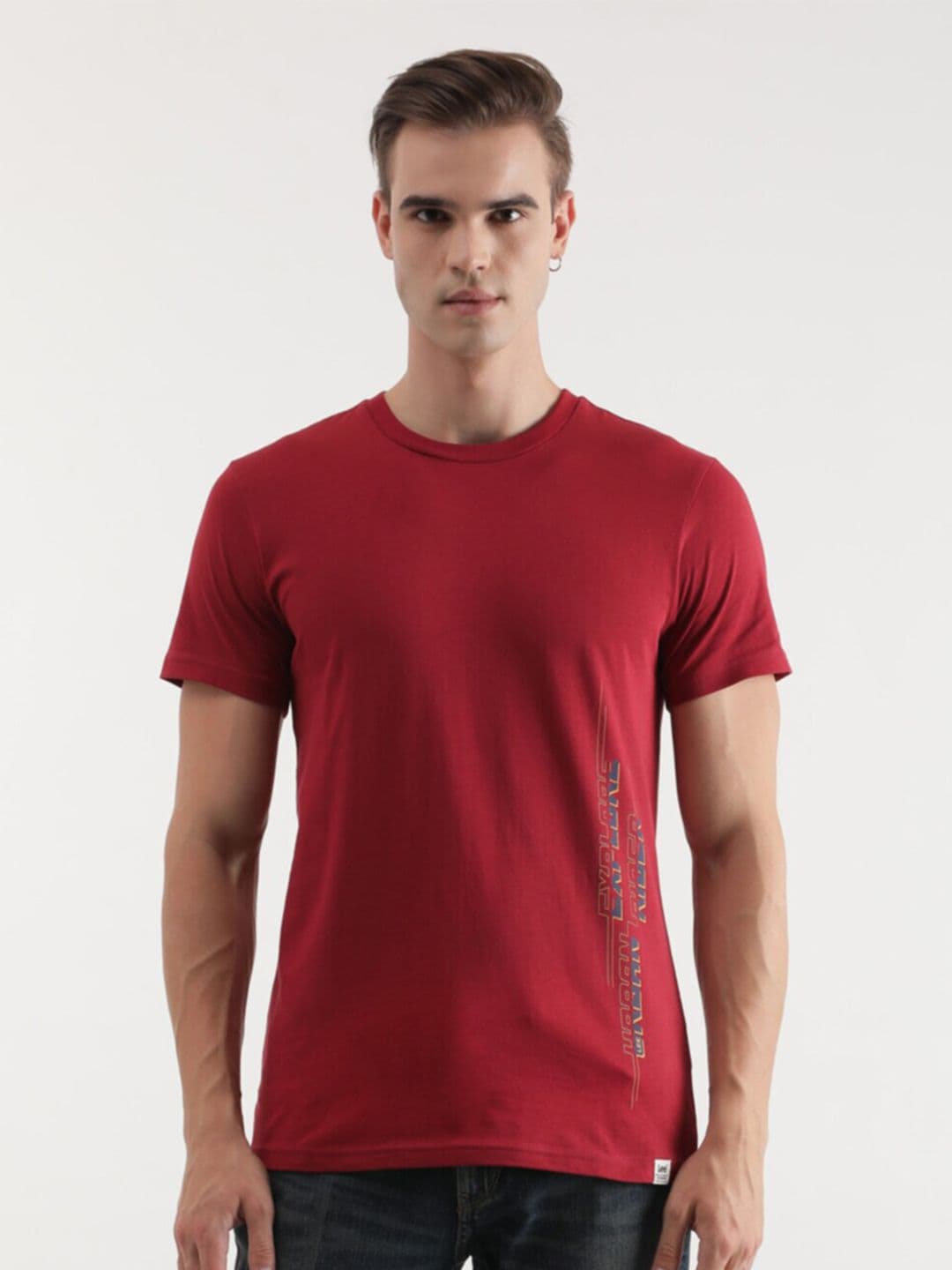 Lee Typography Printed Cotton Slim Fit T-shirt - view 1