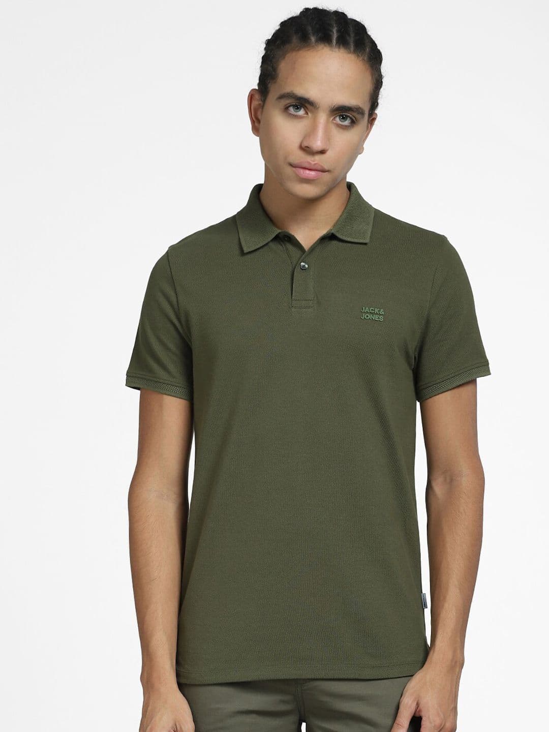 Jack & Jones Polo Collar Slim Fit Cotton T-shirt - view 1