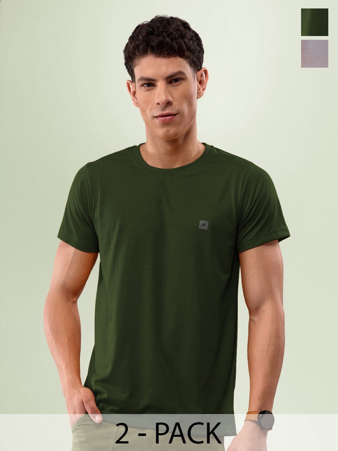 LUX NITRO Pack Of 2 Cotton Anti Odour Lounge T-shirt - view 1