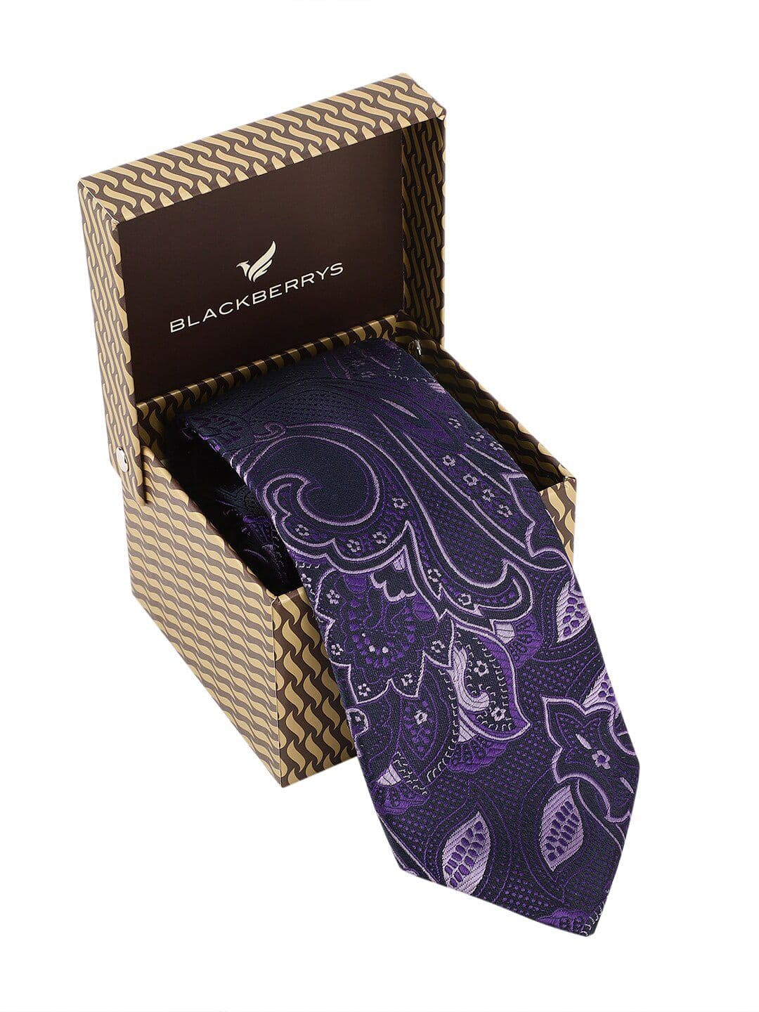 Blackberrys Men Purple Printed Skinny Tie - view 1