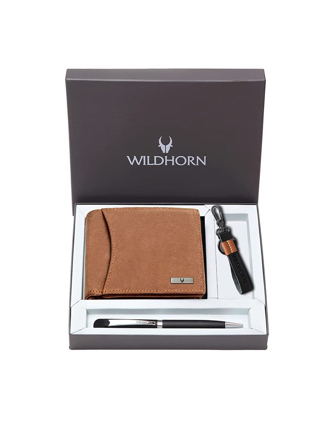 WildHorn Men Leather Wallet, Keychain & Pen Accessory Gift Set - view 1