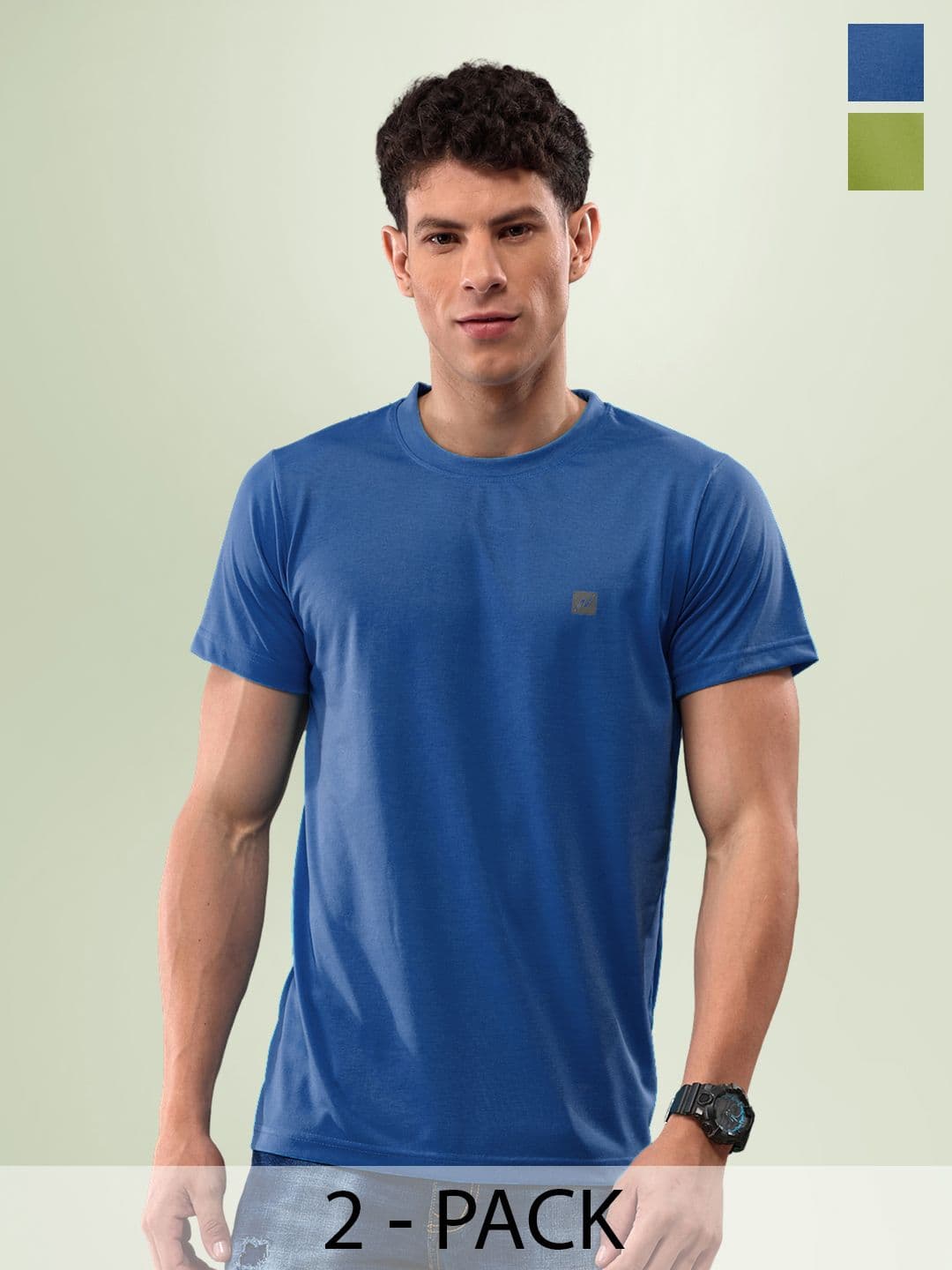 LUX NITRO Pack Of 2 Round Neck Anti Odour Lounge T-Shirt - view 1