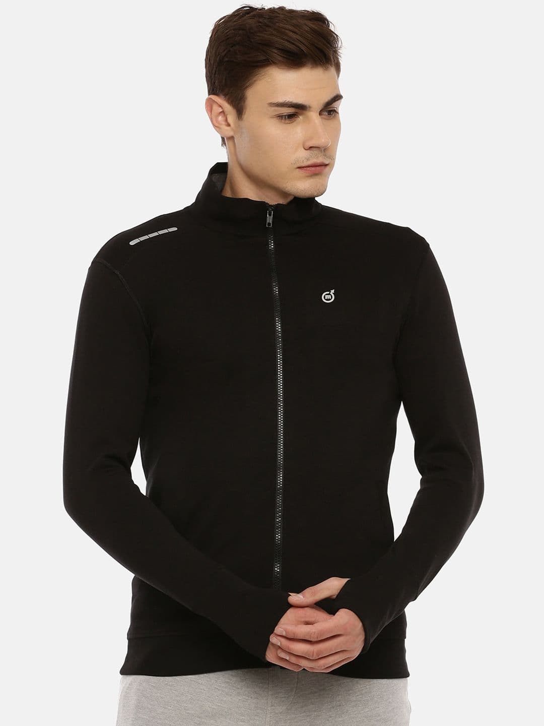 Macroman M-Series Mock Collar Thumbhole Sleeves Sporty Jacket - view 1