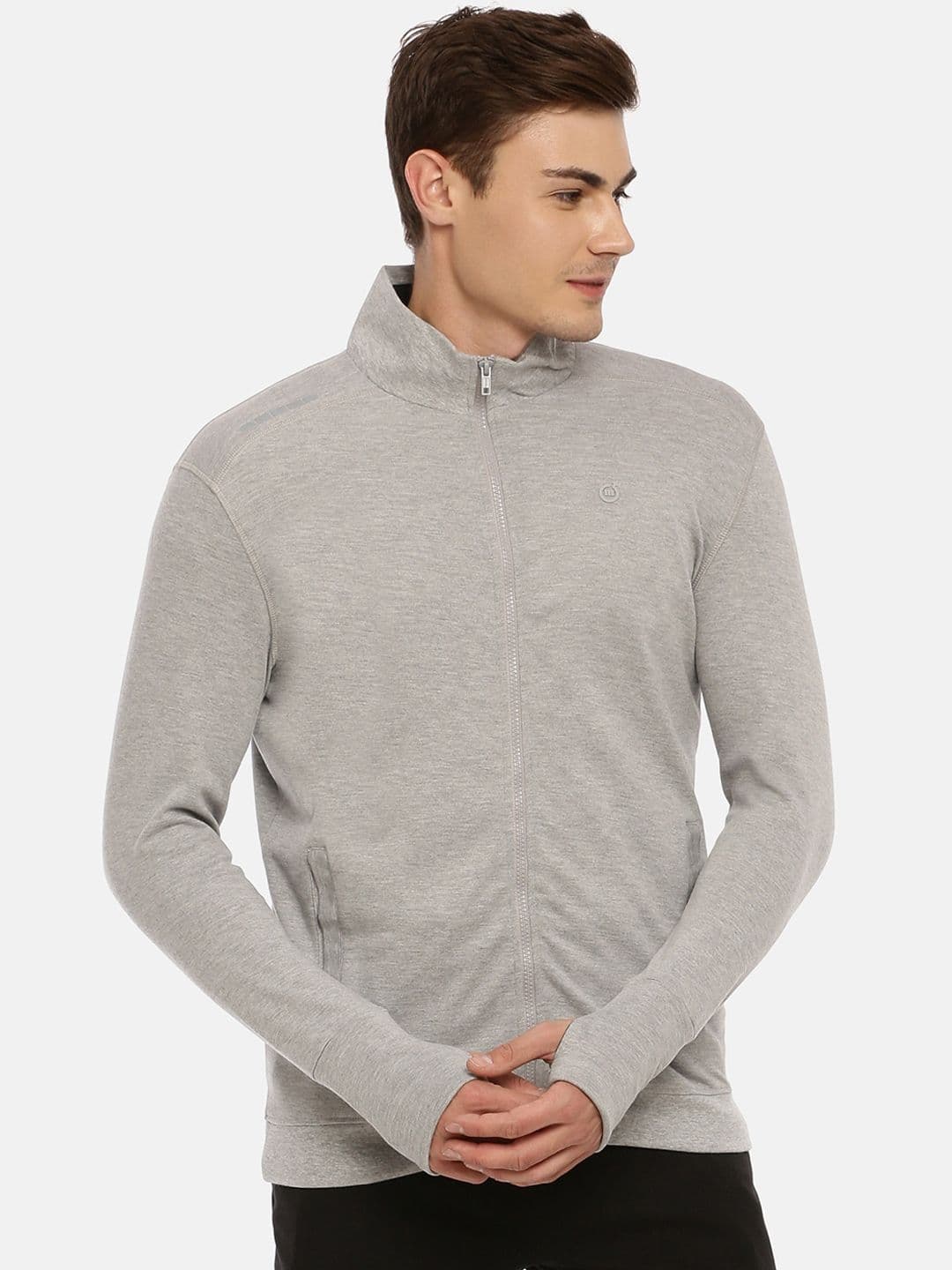 Macroman M-Series Mock Collar Thumbhole Sleeves Sporty Jacket - view 1