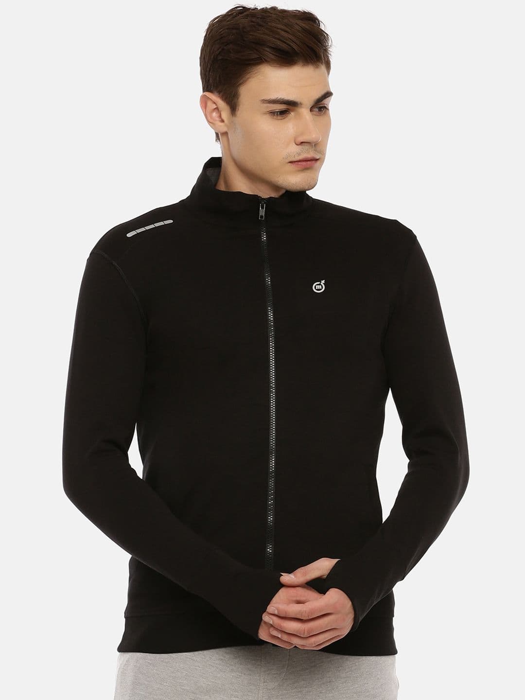 Macroman M-Series Mock Collar Thumbhole Sleeves Sporty Jacket - view 1