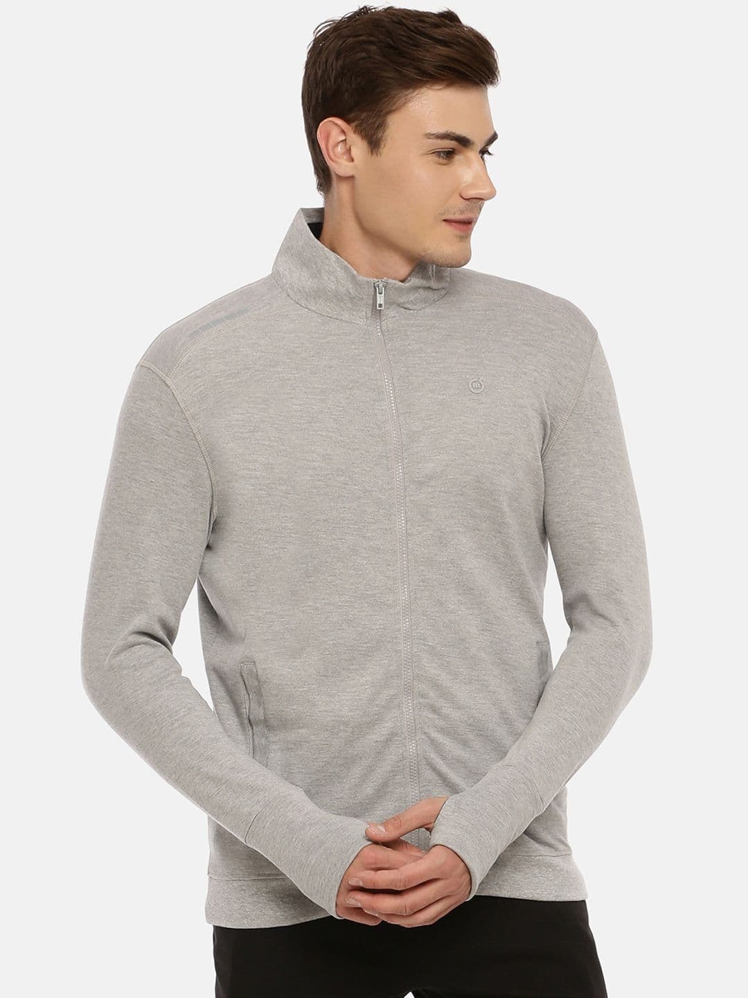 Macroman M-Series Mock Collar Thumbhole Sleeves Sporty Jacket - view 1