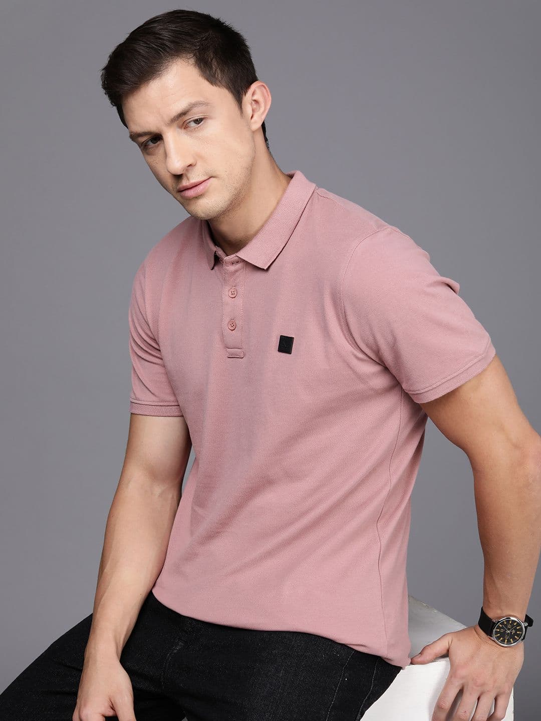 WROGN Men Polo Collar Cotton Slim Fit T-shirt - view 1