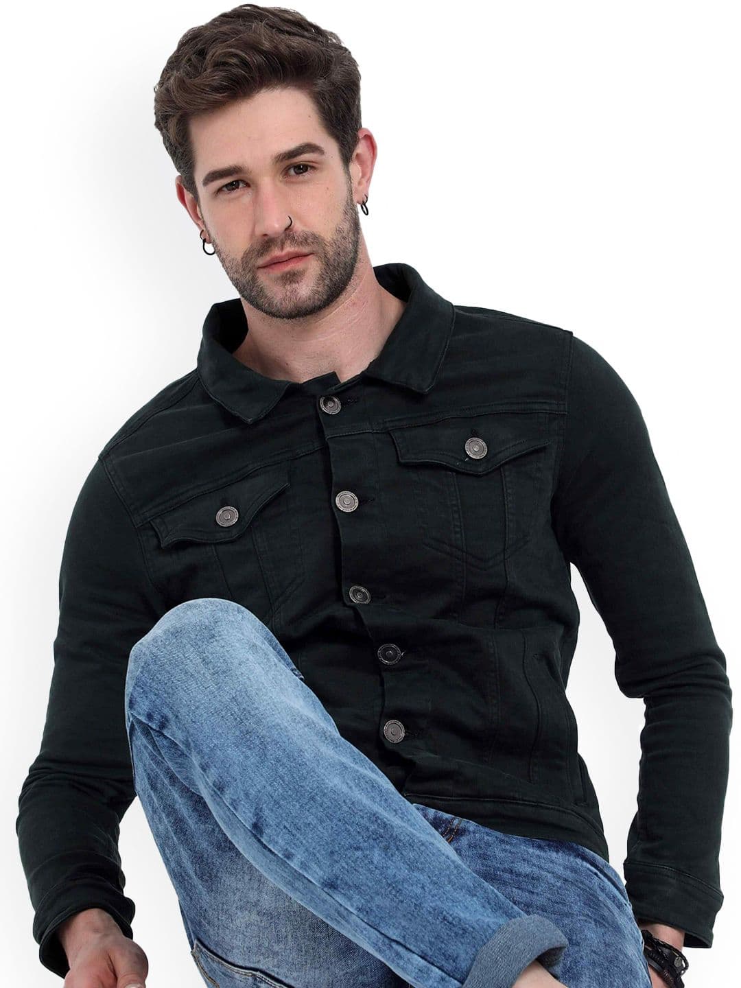 Reslag Men Spread Collar Denim Jacket - view 1