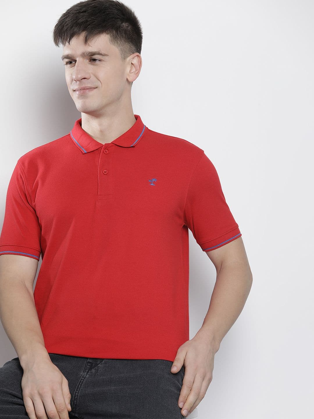 The Indian Garage Co Men Solid Polo Collar T-shirt - view 1