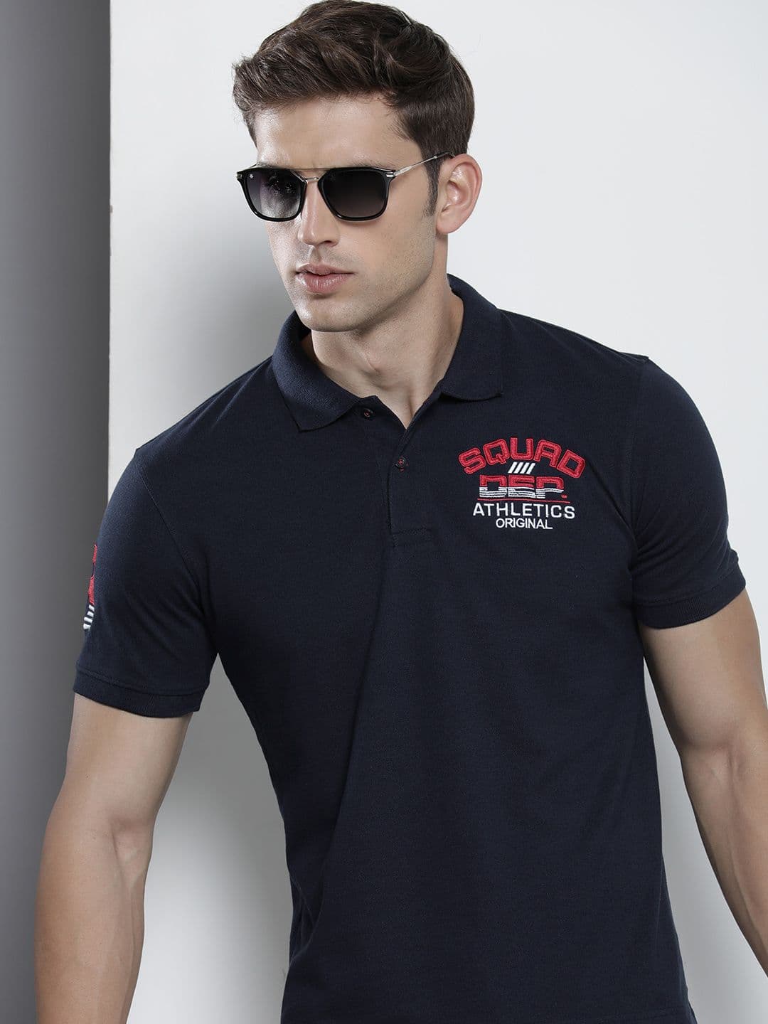 The Indian Garage Co Men Polo Collar Applique T-shirt - view 1