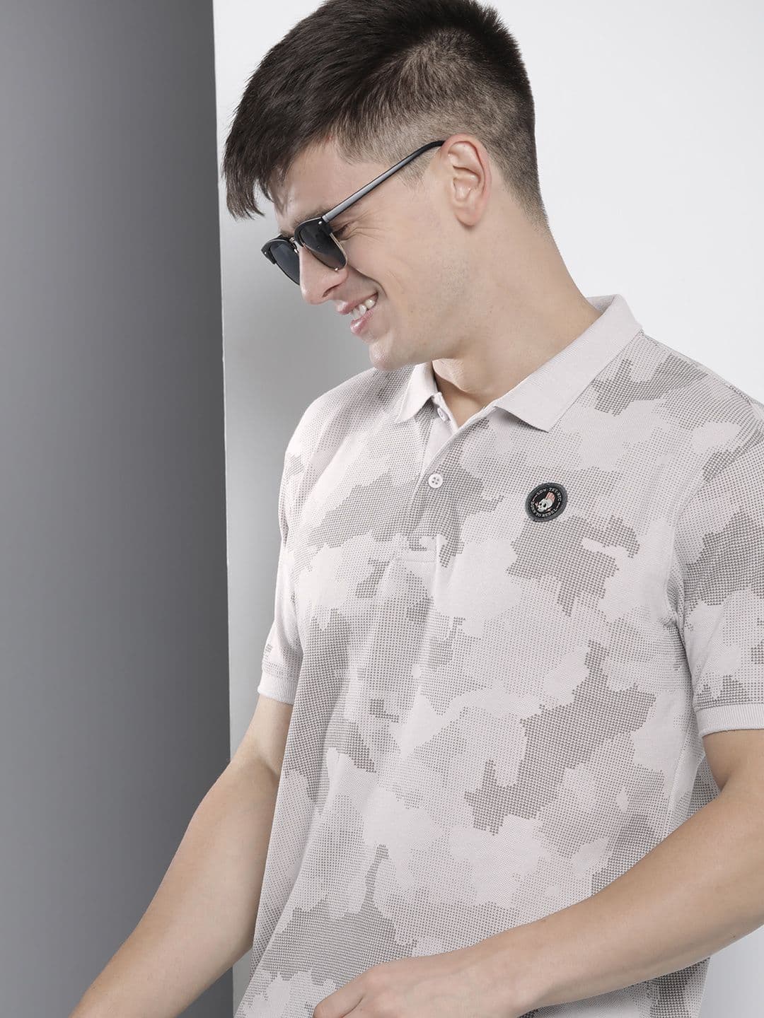 The Indian Garage Co Men Abstract Printed Polo Collar T-shirt - view 1