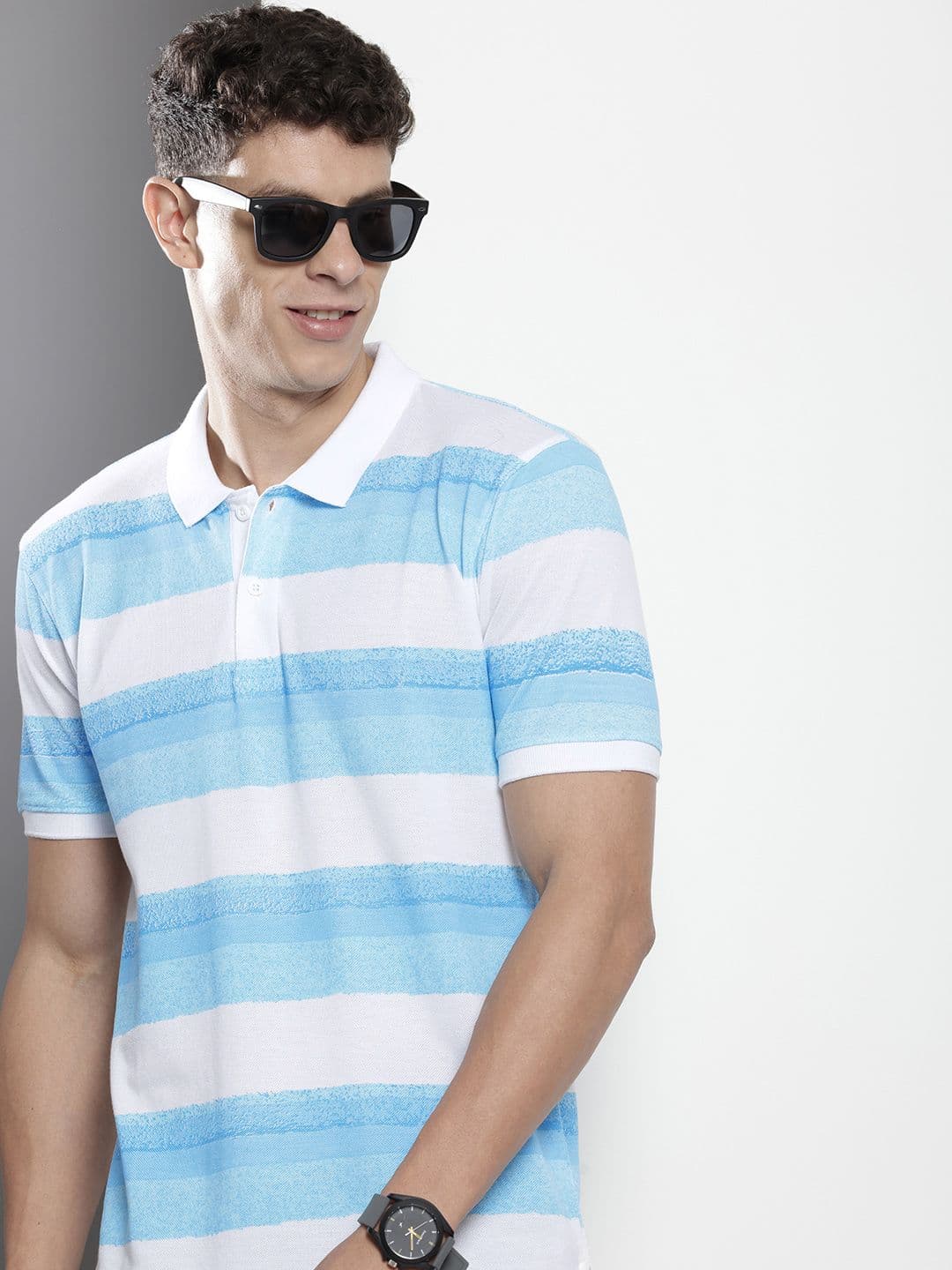 The Indian Garage Co Striped Polo Collar T-shirt - view 1