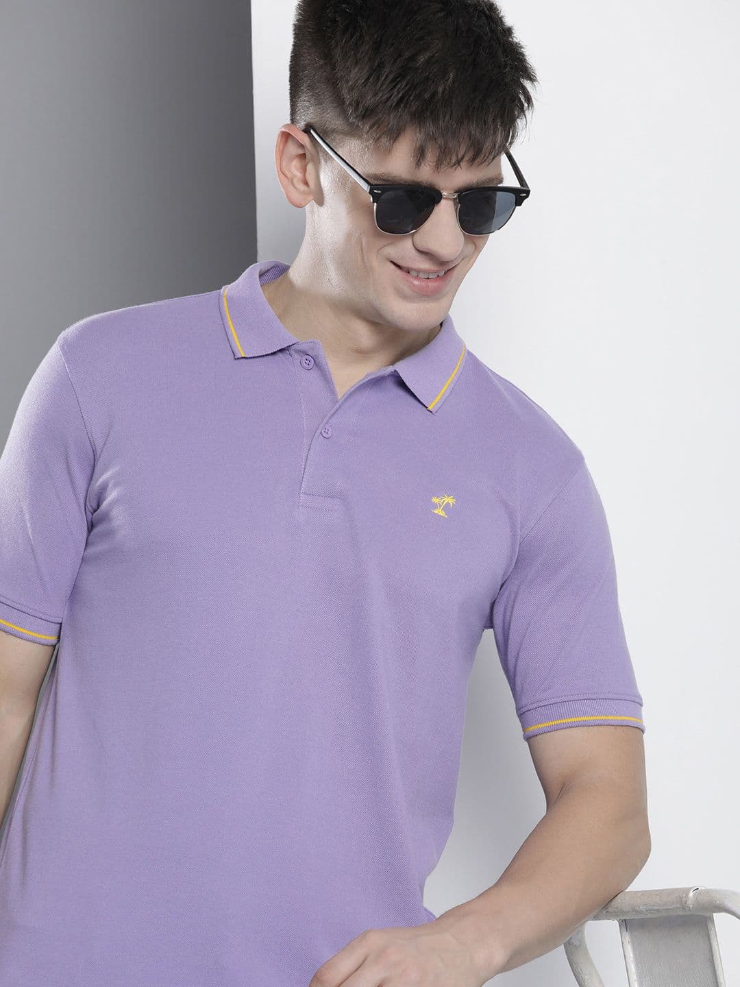 The Indian Garage Co Men Solid Polo Collar T-shirt - view 1